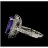 Image 3 : 2.19 ctw Tanzanite and Diamond Ring - 14KT White Gold