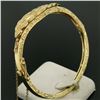 Image 4 : Hand Made 14k Yellow Gold 3 Old Mine Cut Diamond Open Bangle Bracelet