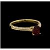 Image 1 : 14KT Yellow Gold 0.85 ctw Rubellite and Diamond Ring