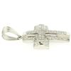 Image 3 : 14k White Gold 2.10 ctw Invisible Set Princess & Round Diamond Cross Pendant