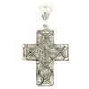 Image 4 : 14k White Gold 2.10 ctw Invisible Set Princess & Round Diamond Cross Pendant