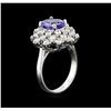 Image 3 : 1.70 ctw Tanzanite and Diamond Ring - 14KT White Gold