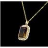 Image 3 : 22.70 ctw Ametrine and Diamond Pendant With Chain - 14KT Yellow Gold