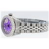 Image 3 : Rolex Ladies Stainless Steel Quickset Purple String Diamond Lugs Datejust Wristw