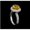 Image 4 : 14KT White Gold 2.70 ctw Citrine and Diamond Ring