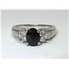 Image 1 : Ladies 14 KT White Gold Sapphire & Diamond Ring