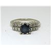 Image 1 : 14KT White Gold Sapphire & Diamond Ring
