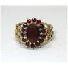 Image 1 : Ladies 9 KT Yellow Gold Garnet Studded Ring
