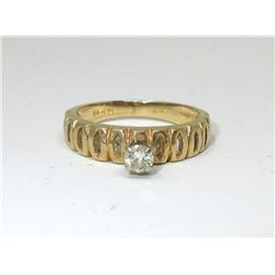 14 KT Yellow Gold Diamond Solitaire Ring