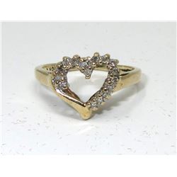 10 KT Yellow Gold Diamond Heart Ring