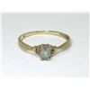 Image 1 : 10 KT Yellow Gold Diamond & Aquamarine Ring