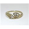 Image 1 : 10 KT Yellow Gold Diamond Double Heart Ring