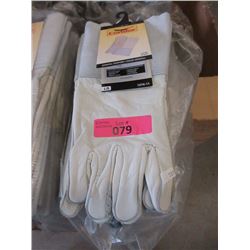 12 Pairs Quality Grain Leather Work Gloves Size L