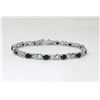 Image 1 : 7.8 CT Blue Sapphire & Diamond Tennis Bracelet