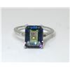 Image 1 : Ocean Blue Mystic Topaz & Diamond Solitaire Ring