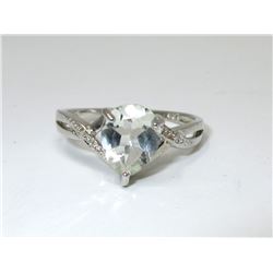 Green Amethyst & Diamond Solitaire Ring