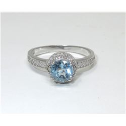 Baby Blue Topaz & Diamond Cocktail Ring