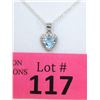 Image 1 : Diamond & Blue Topaz Sterling Silver Pendant