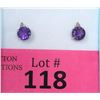 Image 1 : New Sterling Silver Amethyst & Diamond Earrings