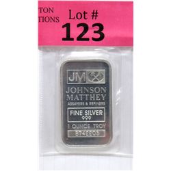 1 Oz. Johnson Matthey .999 Fine Silver Bar