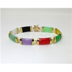 Genuine Coloured Jade Bangle Bracelet