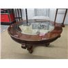 Image 1 : Round Coffee Table with Glass Insert Top