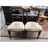 Image 1 : 2 Vintage Carved Back Chairs with Tapestry Seats