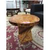 Image 1 : Handcrafted Round Pine End Table