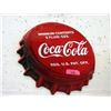 Image 1 : 18" Embossed Metal "Coca-Cola" Bottle Cap Sign