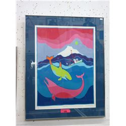 1994 Ted Harrison Numbered Print  Whale Frolic 