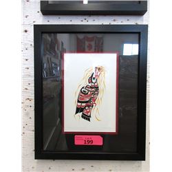 Richard Shorty Framed Print - Raven with Sun