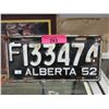 Image 1 : 1952 Alberta License Plate