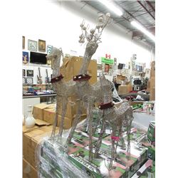 3 Illuminated Christmas Deer Yard Ornaments