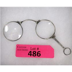 Antique Sterling Silver Lorgnette Folding Glasses