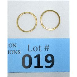 10 KT Yellow Gold Hoop/Sleeper Earrings