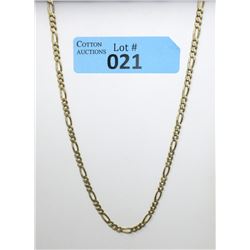 14 KT Yellow Gold Italian Made 20" Figaro Necklace