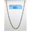 Image 1 : 14 KT Yellow Gold Italian Made 20" Figaro Necklace