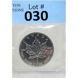 1 Oz 1989 Canada Maple Leaf .9999 Fine Silver Coin