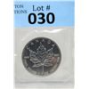 Image 1 : 1 Oz 1989 Canada Maple Leaf .9999 Fine Silver Coin