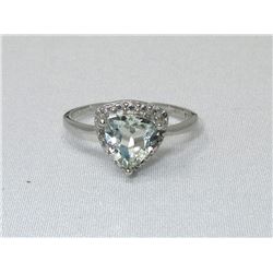 1.25 CT Green Amethyst & Diamond Solitaire Ring