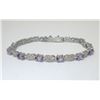 Image 1 : 5.45 CTW Amethyst & Diamond Tennis Bracelet