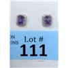 Image 1 : New Amethyst & Diamond Sterling Silver Earrings