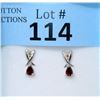 Image 1 : New Diamond & Garnet Sterling Silver Earrings