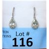 Image 1 : New Green Amethyst & Diamond Dangle Earrings