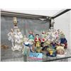 Image 1 : Pair of 12" Occupied Japan Lamps & 13 Figurines