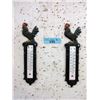 Image 1 : Pair of New Cast Iron Rooster Thermometers