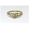 Image 1 : Estate - 10KT Yellow Gold Heart and Diamond  Ring