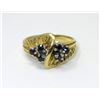 Image 1 : 18KT White & Yellow Gold Sapphire Cluster Ring