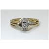 Image 1 : 14KT White & Yellow Gold Diamond Cluster Ring