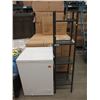 Image 1 : Narrow Metal Shelf and Small Igloo Chest Freezer